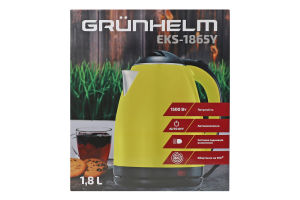 Електрочайник дисковий 1,8л жовтий метал Grunhelm