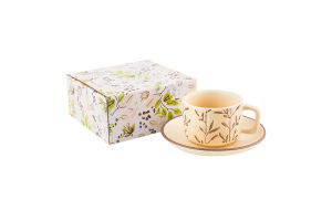 Чашка 120мл з блюдцем кераміка KYYW690