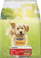 Корм сухой полнорационный для взрослых собак с говядиной Active Friskies м/у 2.4кг