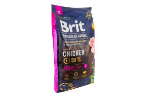 Корм д/дорослих собак малих порід S з куркою сухий 8кг Бріт Преміум