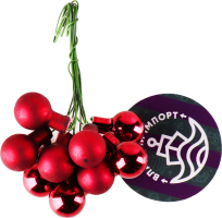 Прикраса ялинкова Бульбашки червоні скло 833704