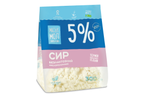 Сир кисломолочний 5% безлактозний Міськмолзавод №1 м/у 300г