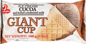Мороженое 12% с какао и вареным сгущенным молоком в вафельном стаканчике Giant cup Lasunka м/у 100г