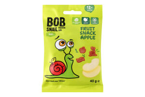 Снек фруктовий для дітей від 12міс Apple Baby Bob Snail м/у 40г