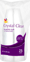 Ahold Crystal Clear Plastic Cups - 25 CT
