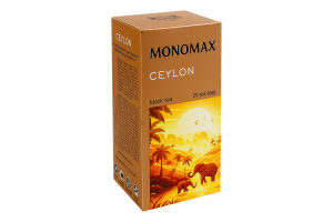 Чай черный цейлонский байховый мелкий Ceylon Monomax в/с к/у 25х2г