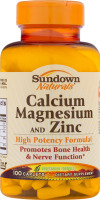 Sundown Naturals Calcium Magnesium And Zinc - 100 CT