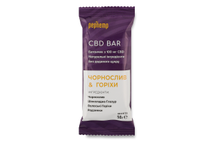 Батончик Чорнослив&Горіхи CBD Pephemp м/у 50г