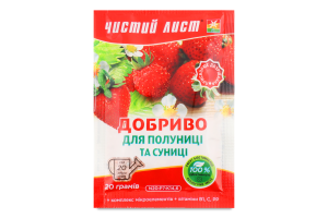 Добриво д/полуниці та суниці кристалічне 20г Чистий Лист