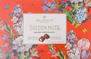 Конфеты шоколадные с начинкой и целыми орехами Golden Nut Millennium к/у 145г