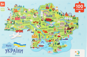 Пазл для дітей від 5років 45х64см №300267 Мапа України Dodo 100ел
