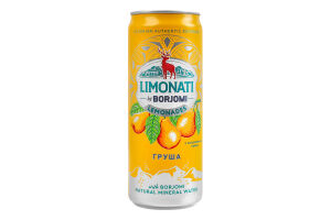 Лимонад грузинський сильногазований соковий пастеризований Груша Limonati Borjomi з/б 330мл