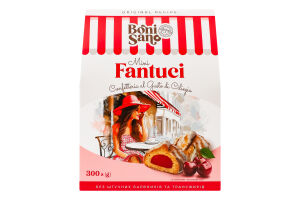 Вироби кондитерські Fantuci Mini з смаком вишні 300г Boni Sano