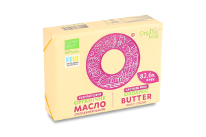 Масло сладкосливочное 82.6% безлактозное органическое Organic Milk м/у 180г