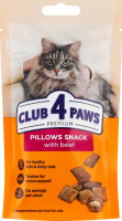Корм дополнительный для взрослых котов с говядиной Подушечки Премиум Club 4 Paws д/п 60г
