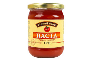 Продукт томатний 15% пастеризований Паста Рідний край с/б 485г
