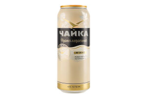 Пиво 500мл 4.1% світле фільтроване пастеризоване М'яке Чорноморська Чайка з/б