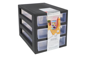 Органайзер граніт/прозорий на 3ящики універсальний Алеана