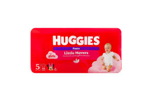 Трусики-подгузники для девочек 12-17кг 5 Little Movers Pants Huggies 48шт