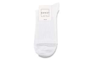 Шкарпетки чоловічі білі класичні р.25-27 2543 Bonus