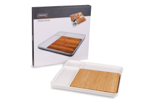 Набір д/закусок Nerthus тарілка порцел +дошка бамб