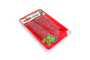 Ковбаса нарізка Горіхова Самобранка с/к 1с лоток 0.08кг