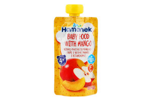 Пюре для детей от 4мес из яблок и манго с витамином С Hamanek д/п 120г