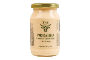 Ряженка 4.4% из молока буйволиц TASbio с/б 250г