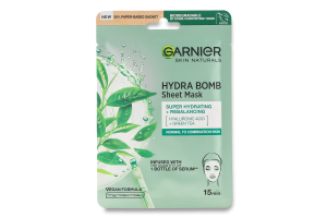 Маска для лица для нормальной и комбинированной кожи тканевая Аква-бомба Skin Naturals Garnier 28г