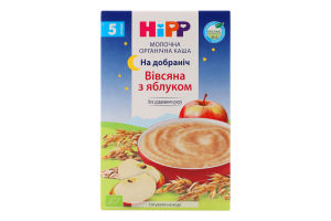 Каша молочная для детей от 5мес Овсяная с яблоком Спокойной ночи Hipp к/у 250г