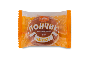 Пончик з наповнювачем фруктовим з ароматом пастеризованим для кондитерських виробів з цукром Абрикос Рум'янець м/у 55г