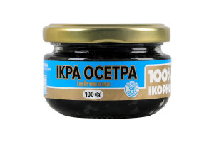 Икра имитированная зернистая черная осетровая пастеризованная 100% Ікорно с/б 100г