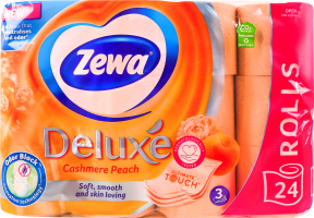 Папір туалетний 3-х шаровий Cashmere peach Deluxe Zewa 24шт