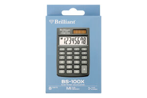 Калькулятор кишеньковий BS-100X 8розрядів 1джерело живлення Brilliant