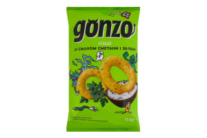 Кільця кукурудзяні зі смаком сметани та зелені Gonzo м/у 75г
