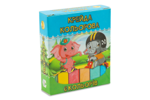Крейда прямокутна 6кольорів Тетрада