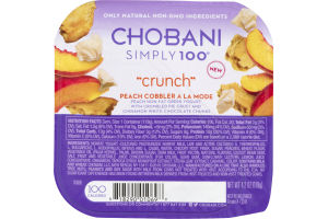 Chobani Simply 100 "Crunch" Non-Fat Greek Yogurt Peach Cobbler A La Mode