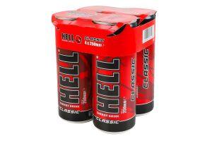 Напій енергетичний безалкогольний газований кофеїновмісний зі смаком тутті-фрутті Classic Hell к/у 4х250мл