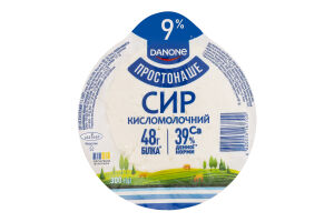 Сир кисломолочний 9% Простонаше в/у 300г