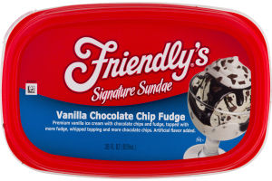 Friendly's Signature Sundae Vanilla Chocolate Chip Fudge