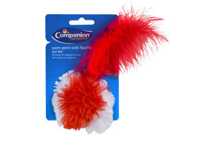 Companion Pom-Pom with Feather Cat Toy
