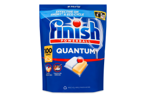 Средство для мытья посуды в посудомоечных машинах Лимон Quantum Powerball Finish 100шт