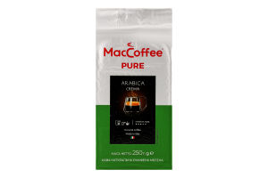 Кофе натуральный жареный молотый Arabica Crema Pure MacCoffee в/у 250г