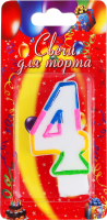 Шарте свічка декоративна Цифра 4 (1шт)