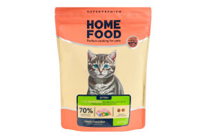 Корм сухой полнорационный для котят от 1-12мес Fresh chicken Home Food д/п 400г