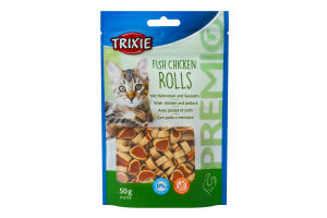 Ласощі д/котів Преміо Рол Курка та минтай 50г Тріксі