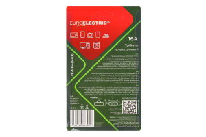 Тройник электрический 3500W AC 250V №EE-3-16A(black) Euroelectric 1шт