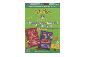 Annie's Homegrown Organic Bunny Fruit Snacks Variety Pack - 12 PK