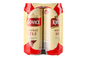 Пиво 4х500мл 4.2% світле фільтроване пастеризоване Kralovske Svetle Krusovice м/у