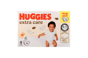 Подгузники для детей 8-16кг 4 Extra Care Huggies 76шт